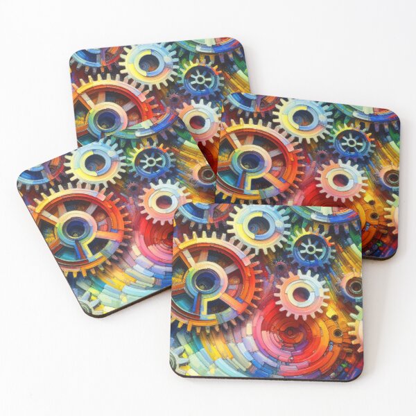 Item preview, Fantasy Colorful Gears Abstract Modern 'Magical' Designs Pattern designed and sold by DEC02.