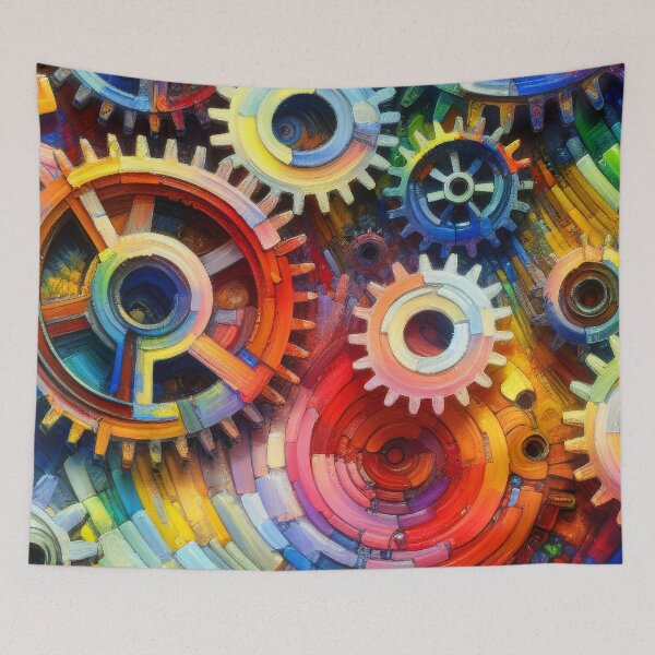 Item preview, Fantasy Colorful Gears Abstract Modern 'Magical' Designs Pattern designed and sold by DEC02.