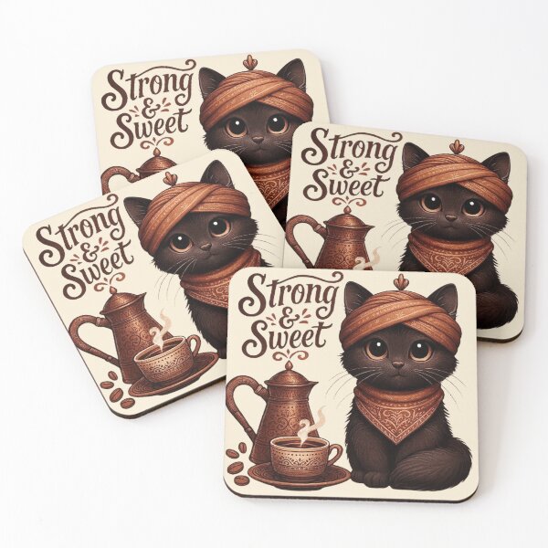 Item preview, Strong & Sweet – Turkish Coffee Cat designed and sold by MiLaKK.