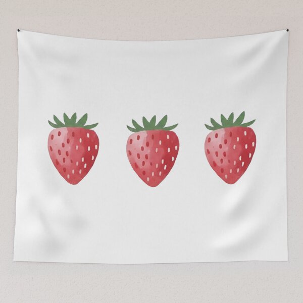 Item preview, Kawaii strawberry in watercolor designed and sold by ZuriRetroPrints.