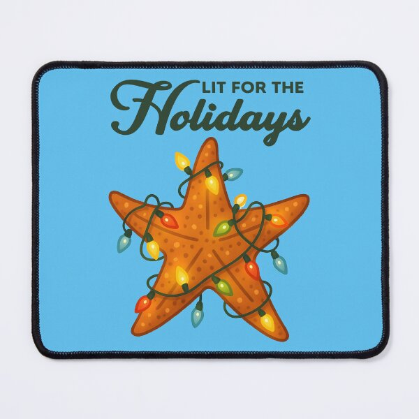 Item preview, Lit for the Holidays – Festive Starfish Christmas Illustration designed and sold by Sea Gem.