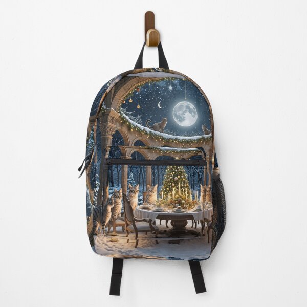 Item preview, A cat's Christmas in the evening forest designed and sold by KunstGeist.