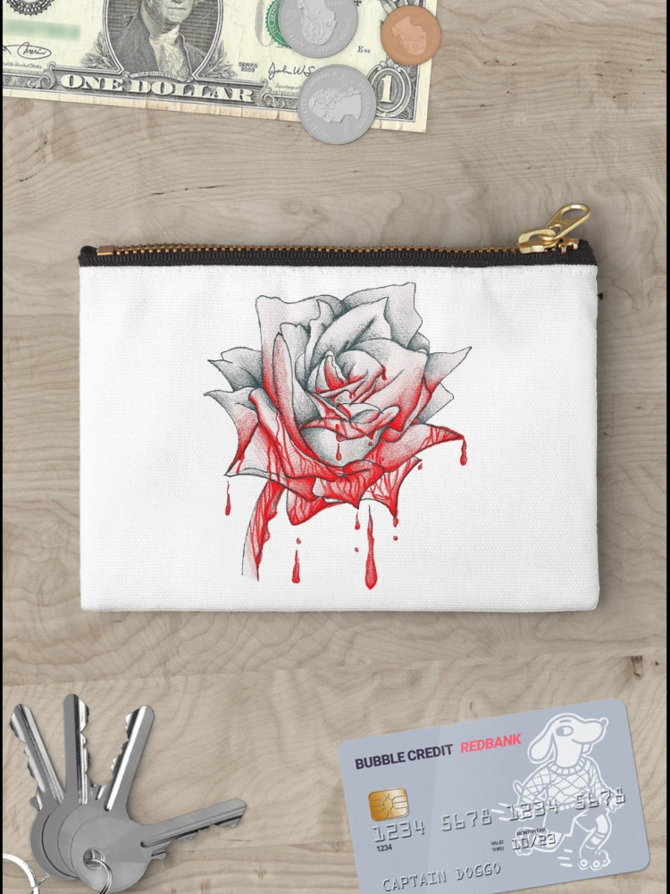 Thumbnail 3 of 4, Zipper Pouch, Bleeding Roses designed and sold by RowenaTmT.