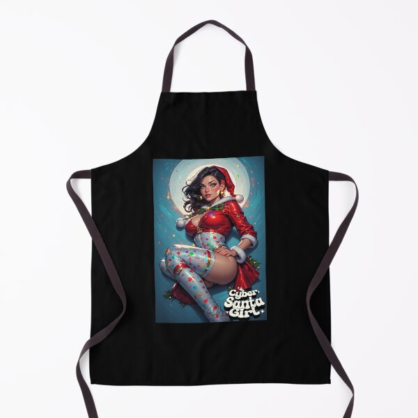 Item preview, Cyber Santa Girl — Futuristic Christmas Pin-Up with Neon Retro Glam designed and sold by Mark Mentzer.