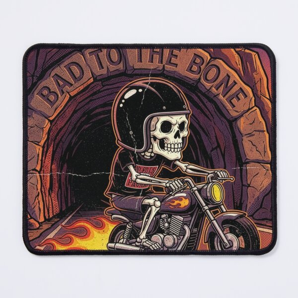 Item preview, Bad To The Bone - Vintage Skeleton Biker Tunnel Scene designed and sold by HerdemDigiLife.