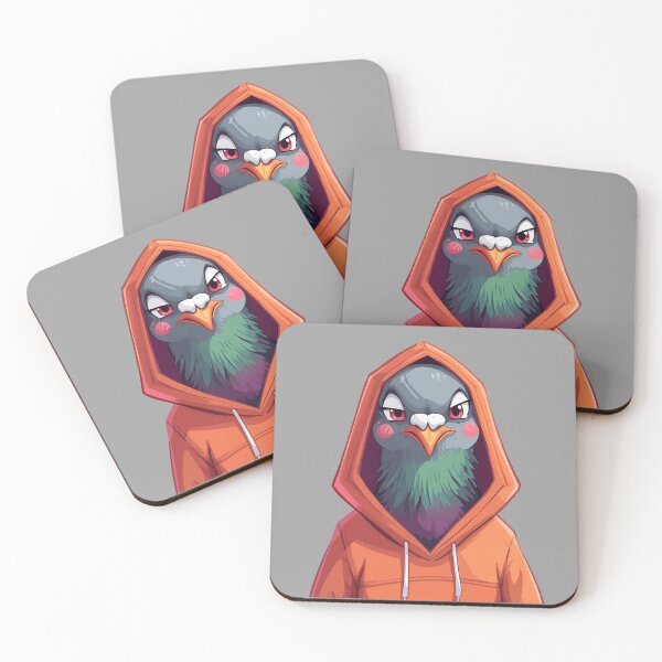 Item preview, Streetwise Pigeon in Orange Hoodie – Urban Bird Art designed and sold by Ivy-Triggs.