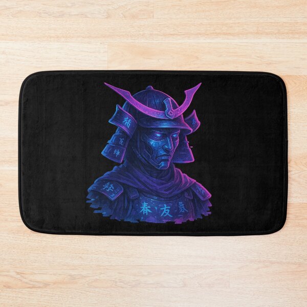 Item preview, Cybernetic Samurai – Neon Vaporwave Android Warrior Portrait designed and sold by AddictiveDesign.