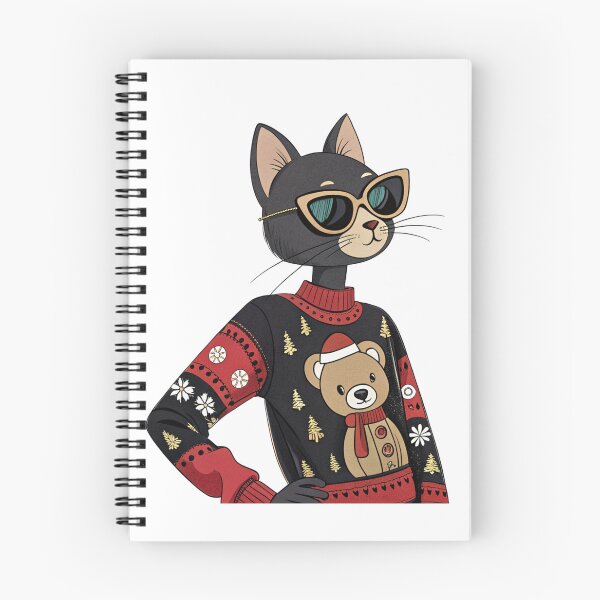 Item preview, Stylish Black Cat in Luxury Christmas Sweater – Cute Holiday Fashion Snowman Design by Vivo Studio designed and sold by VivoStudio.