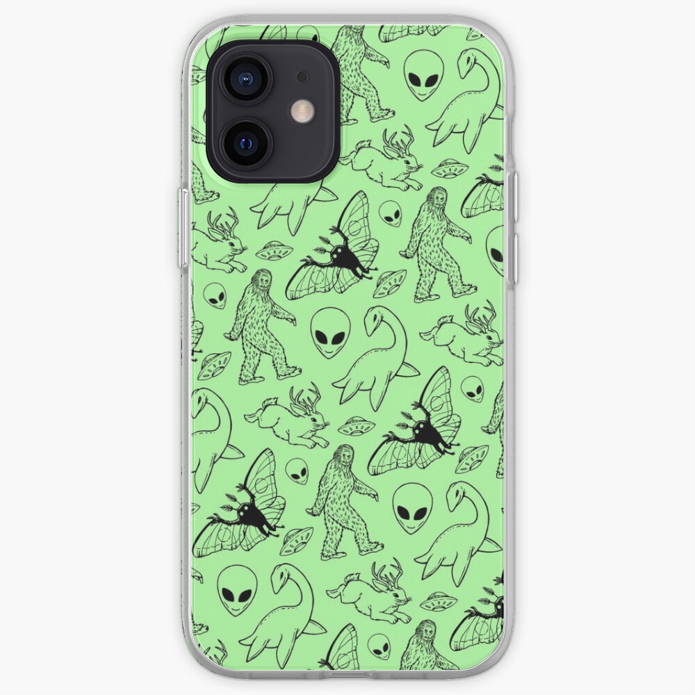 Cryptid Pattern (Green Background) iPhone Case & Cover