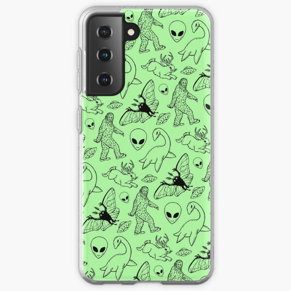Cryptid Pattern (Green Background) Samsung Galaxy Soft Case