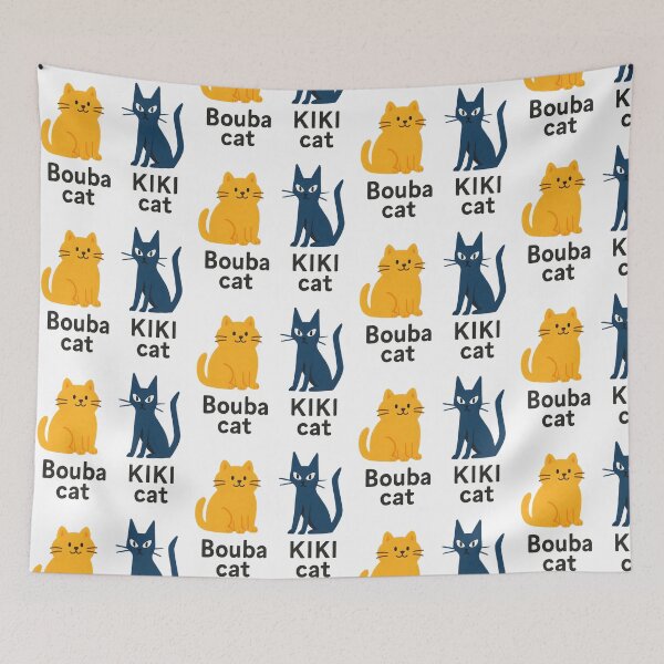 Item preview, Bouba Cat vs Kiki Cat | Linguistics & Psychology Art | Cute Academic Humor designed and sold by Nerd Romance Café.