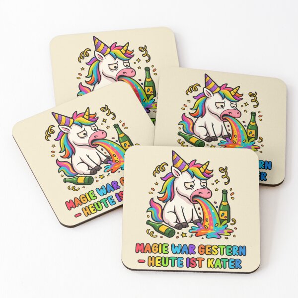 Item preview, Hangover Unicorn – Funny Drunk Unicorn with Rainbow Vomit | Party & Humor Design designed and sold by pottolski.
