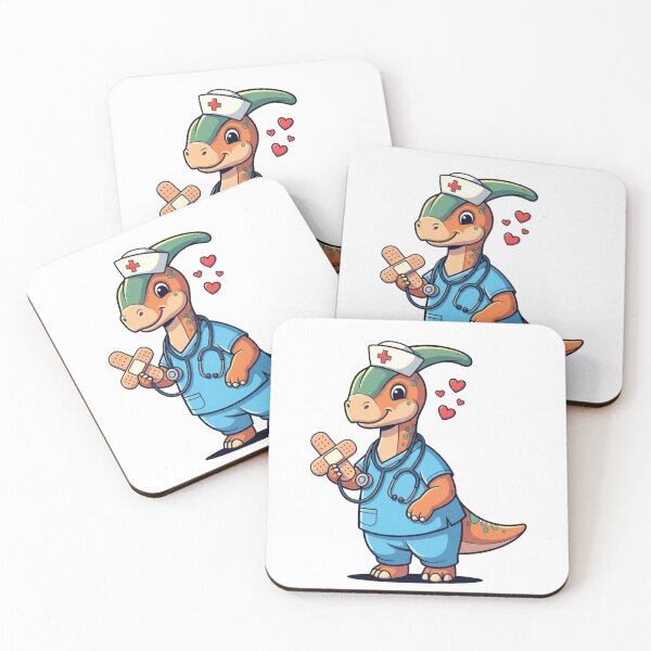 Item preview, Nurse Dinosaur – Cute Healthcare Dino Cartoon designed and sold by DinoPrints-shop.