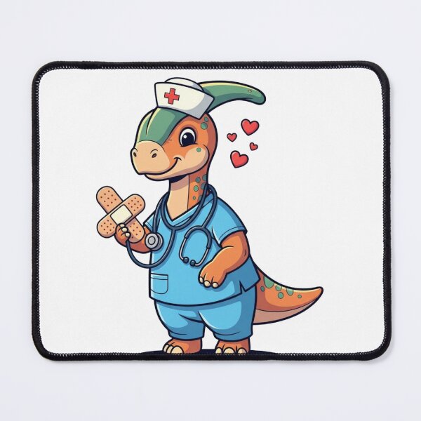 Item preview, Nurse Dinosaur – Cute Healthcare Dino Cartoon designed and sold by DinoPrints-shop.