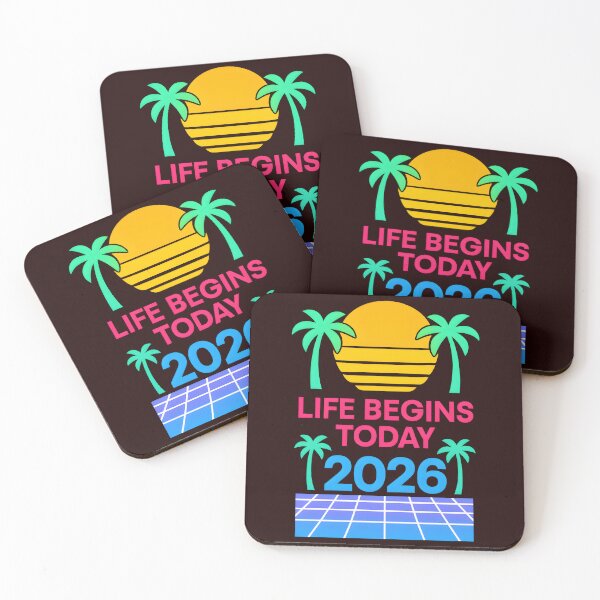 Item preview, Life Begins Today 2026 – Retro Sunset Vaporwave Design designed and sold by ArtSpark Studio.
