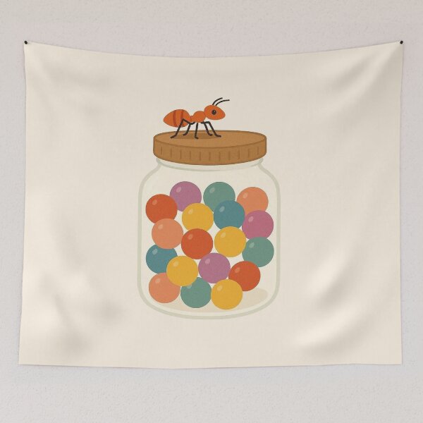 Item preview, Jar of chewing gum with an orange ant designed and sold by Aloloco.