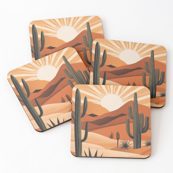 Item preview, Minimalist Retro Desert Poster | Earth Tone Sun Rays designed and sold by Esterlane.