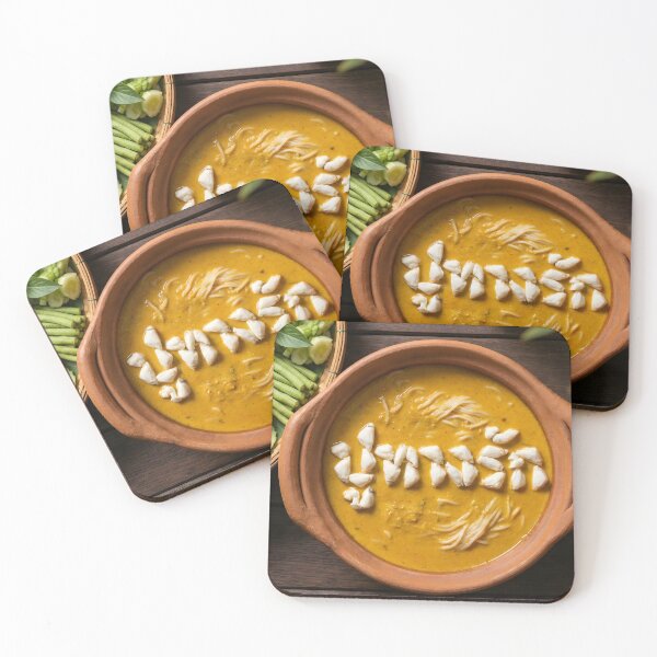 Item preview, Thai Rice Noodles with Crab Curry (Kanom Jeen Nam Ya Pu) Featuring Creative Crab Meat Typography designed and sold by mronsunday AI Art Studio.