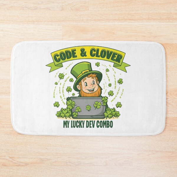 Item preview, Playful cartoon St Patrick’s Day t shirt design with cheerful programmer leprechaun laptop shamrocks binary code festive atmosphere designed and sold by ArtPetrenko90.