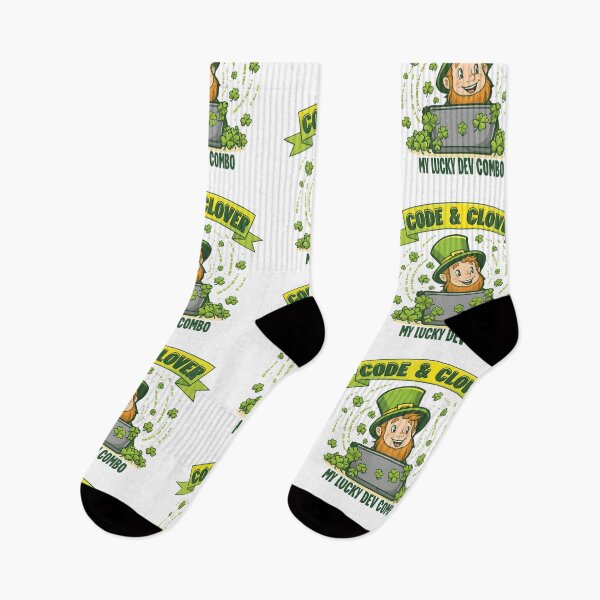 Item preview, Playful cartoon St Patrick’s Day t shirt design with cheerful programmer leprechaun laptop shamrocks binary code festive atmosphere designed and sold by ArtPetrenko90.