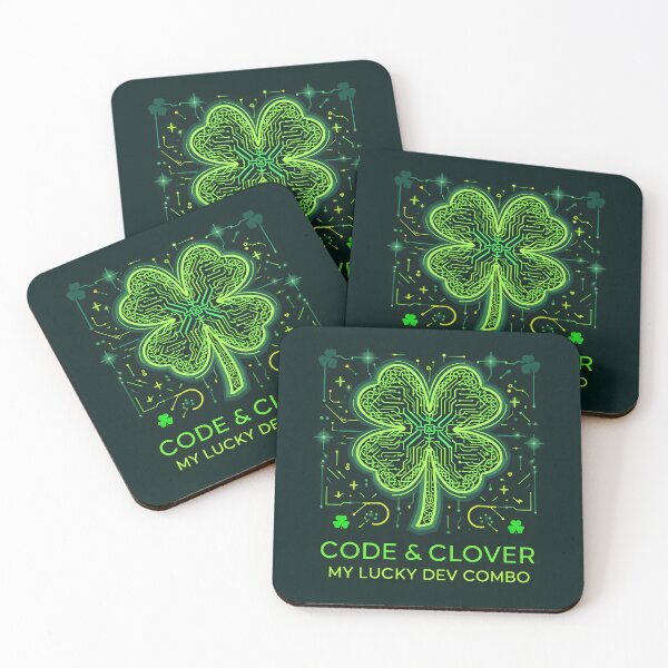 Item preview, Vibrant vector St Patrick’s Day t shirt illustration with neon green four leaf clover circuit board coding design designed and sold by ArtPetrenko90.