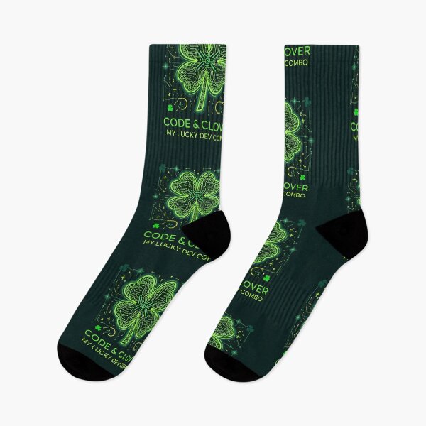 Artikelvorschau, Lebendige Vektorillustration für ein St. Patrick’s Day T-Shirt mit neongrünem vierblättrigem Kleeblatt-Schaltkreis-Codierungsdesign entworfen und verkauft von ArtPetrenko90.