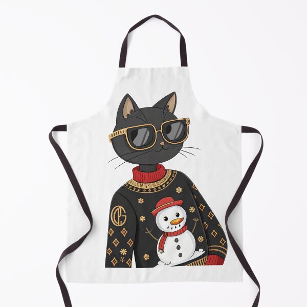 Item preview, Cool Black Cat in Christmas Snowman Sweater – Cute Holiday Winter Art by Vivo Studio designed and sold by VivoStudio.
