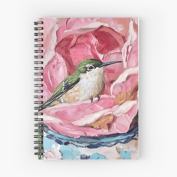 Item preview, Hummingbird sitting on a rose flower  designed and sold by SophieClimaArt.