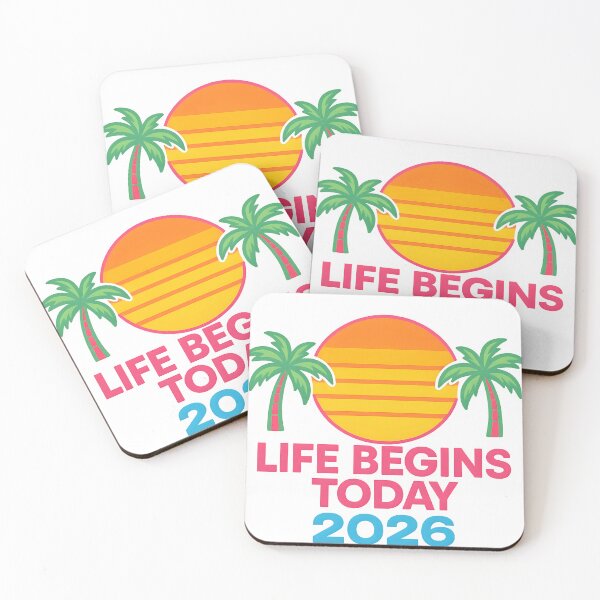 Item preview, Life Begins Today 2026 – Retro Sunset Vaporwave Design designed and sold by ArtSpark Studio.