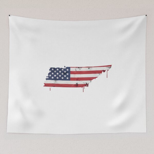 Item preview, Tennessee Stars & Stripes State Silhouette – Distressed Americana designed and sold by Paper Drip.