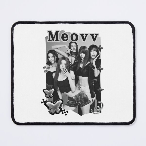 Item preview, MEOVV Kpop Girl group K-music south korean girl group Black and White Collage Digital Art Portrait designed and sold by AJUNICE STUDIO.