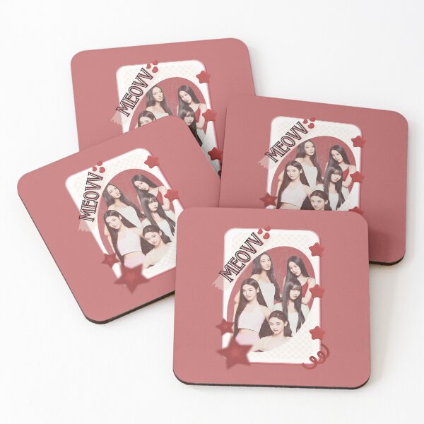 Item preview, MEOVV Kpop Girl group K-music south korean girl group Red Aesthetic Collage Design designed and sold by AJUNICE STUDIO.