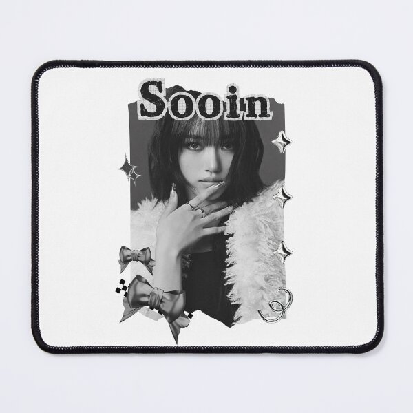 Item preview, MEOVV Sooin Kpop Girl group K-music south korean girl group Black and White Collage Digital Art Portrait designed and sold by AJUNICE STUDIO.