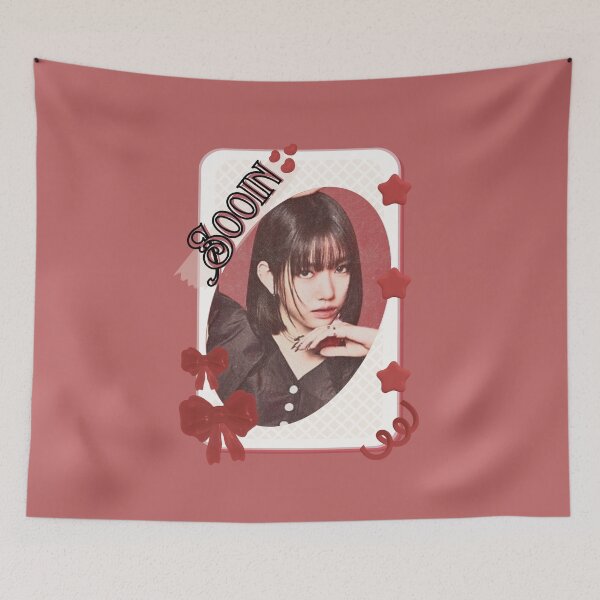 Item preview, MEOVV Sooin Kpop Girl group K-music south korean girl group Red Aesthetic Collage Design designed and sold by AJUNICE STUDIO.