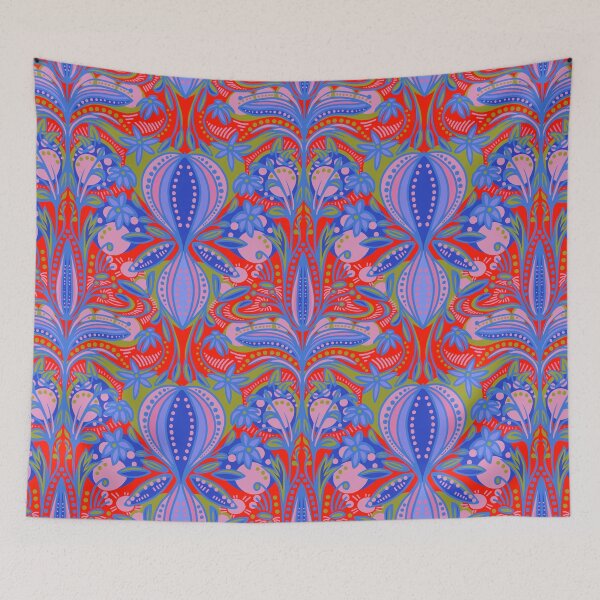 Item preview, Thrifted Bohemian Blooms Red designed and sold by Kate Aveling.