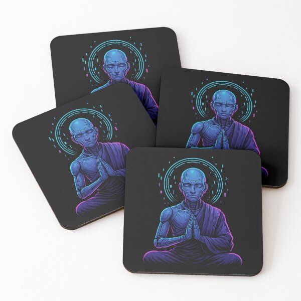 Item preview, Cybernetic Monk Ascension – Robotic Enlightenment Glow Portrait designed and sold by AddictiveDesign.