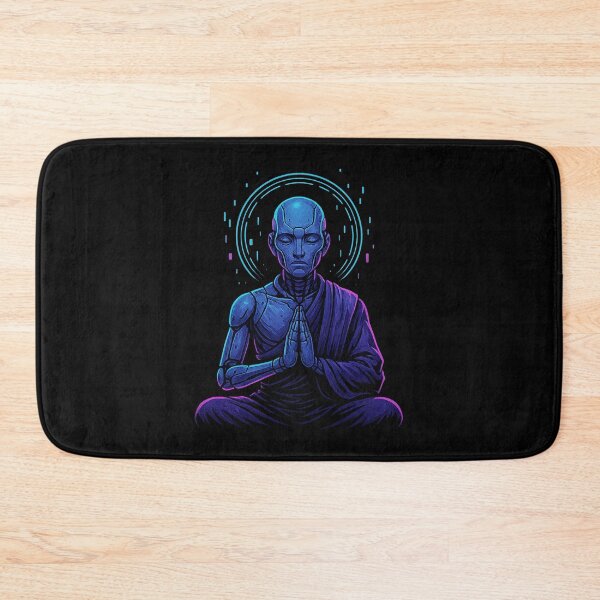 Item preview, Cybernetic Monk Ascension – Robotic Enlightenment Glow Portrait designed and sold by AddictiveDesign.