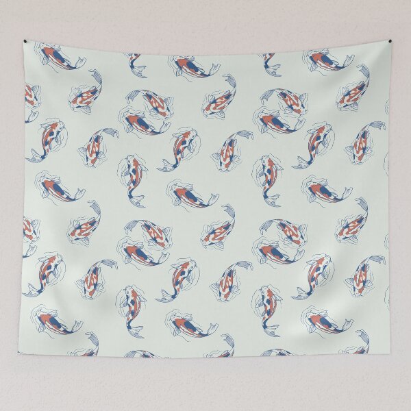 Item preview, Koi Lake Traditional Japanese Minimalist Pattern by Tobe Fonseca designed and sold by Tobe Fonseca®.