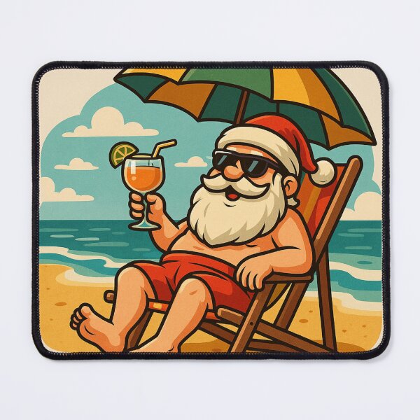 Item preview, Tropical Beach Santa Christmas Illustration designed and sold by MIArt Studio.