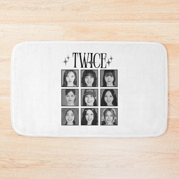 Item preview, TWICE Kpop Girl Group Pink Collage Design K-music south korean Black And White designed and sold by AJUNICE STUDIO.
