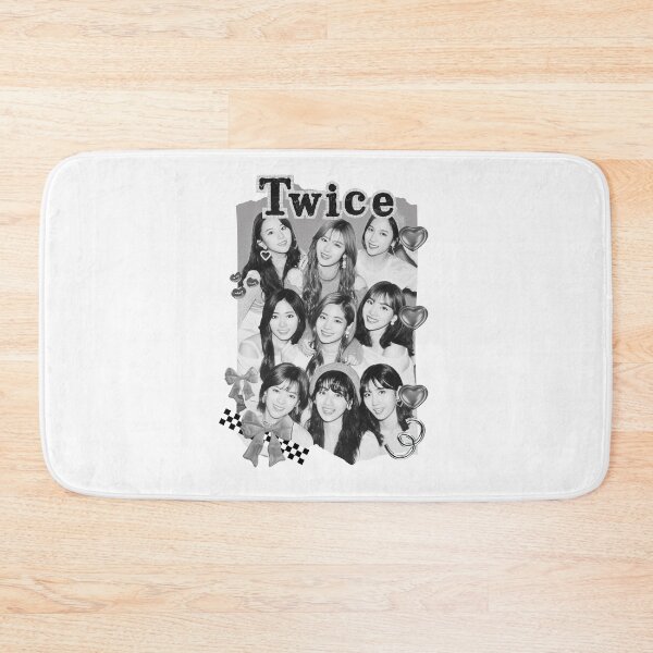 Item preview, TWICE Kpop Girl group K-music south korean girl group Black and White Collage Digital Art Portrait designed and sold by AJUNICE STUDIO.