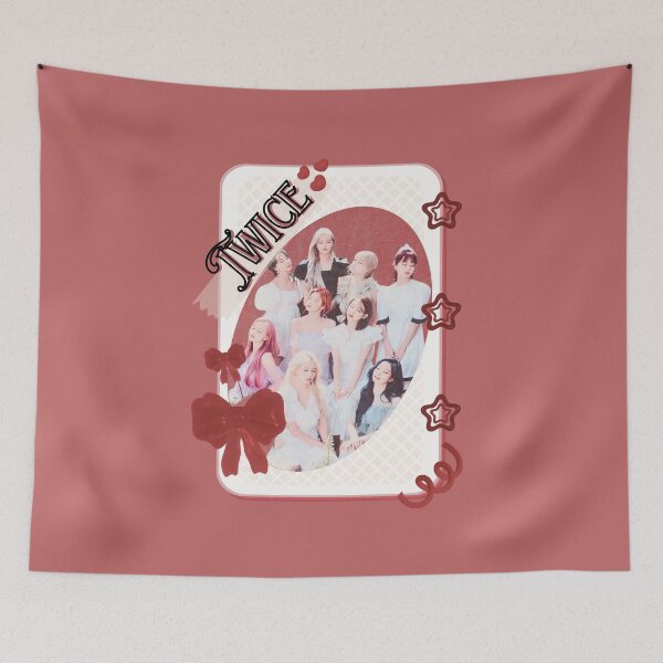 Item preview, TWICE Kpop Girl group K-music south korean girl group Red Aesthetic Collage Design designed and sold by AJUNICE STUDIO.