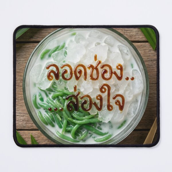 Item preview, Lod Chong Thai Dessert with Palm Sugar Syrup Typography on Ice designed and sold by mronsunday AI Art Studio.