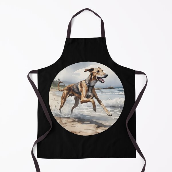 Item preview, Happy Lurcher Running Along The Shore designed and sold by jamesgerardking.