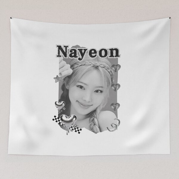 Item preview, TWICE Nayeon Kpop Girl group K-music south korean girl group Black and White Collage Digital Art Portrait designed and sold by AJUNICE STUDIO.