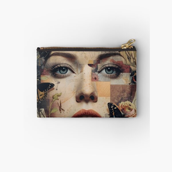 Item preview, Surreal Collage Portrait of a Woman with Butterflies and Flowers designed and sold by CosmicCutouts.
