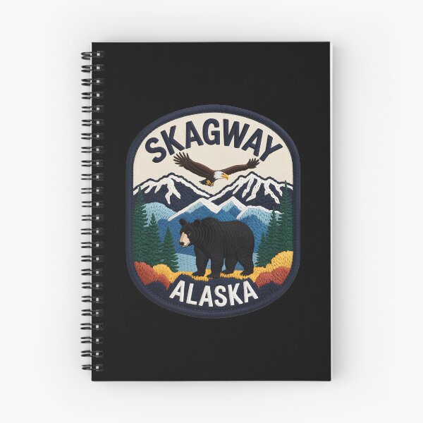 Item preview, Alaska Skagway – Wildlife Mountain Adventure Emblem designed and sold by JessArty ⭐⭐⭐⭐⭐.