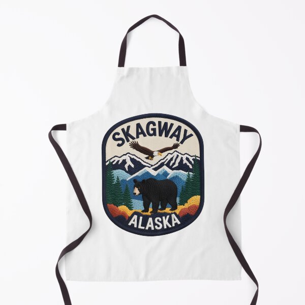 Item preview, Alaska Skagway – Wildlife Mountain Adventure Emblem designed and sold by JessArty ⭐⭐⭐⭐⭐.