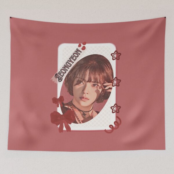 Item preview, TWICE Jeongyeon Kpop Girl group K-music south korean girl group Red Aesthetic Collage Design designed and sold by AJUNICE STUDIO.