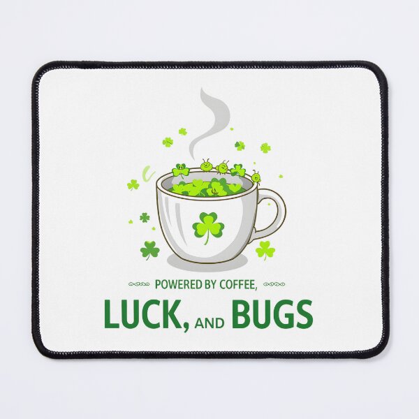 Item preview, Festive Saint Patrick Day coffee cup design with glowing green shamrocks playful cartoon bugs and Celtic accents for cheerful designed and sold by ArtPetrenko90.
